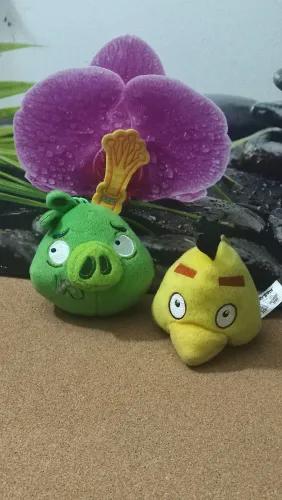 Bonecos de Pelúcia Angry Birds - Pig e Bird