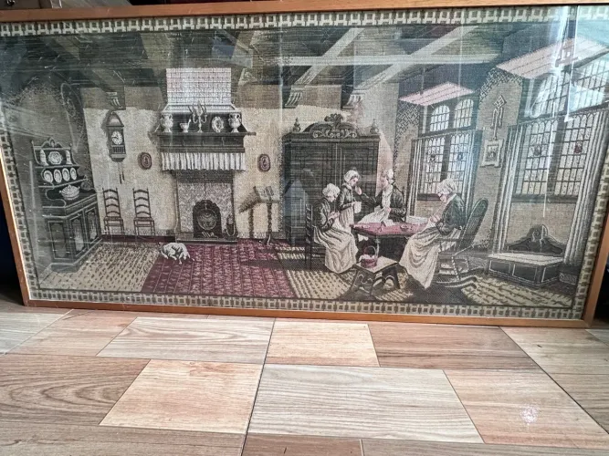 Tapeçaria em gobelin Vintage Mulheres Costurando