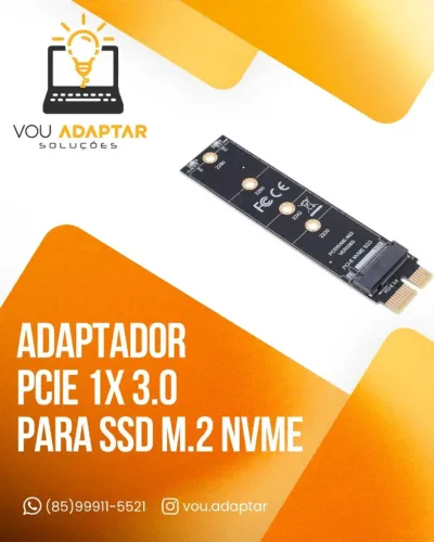 Adaptador Perpendicular PCIe 1x 3.0 para SSD M.2 NVME placa mãe