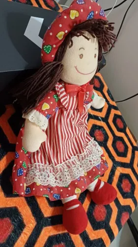 Boneca Pano Vestido Vermelha