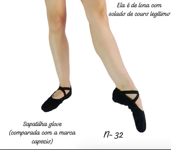 Sapatilha glove de Balé Infantil - Tam 32(mas serve para quem calça até o 31)