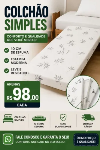 Colchão solteiro promoção R$ 98,00