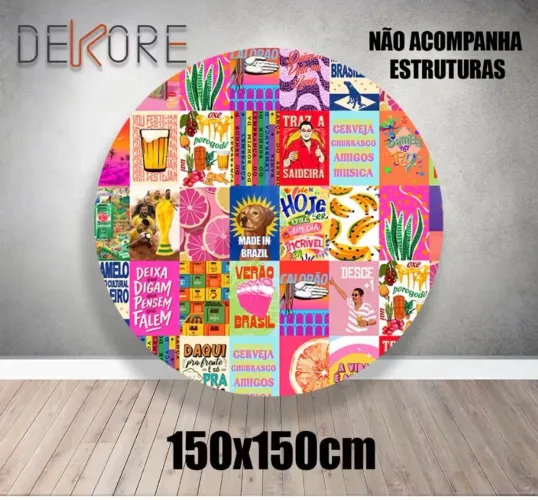 Painel redondo 150x150, tema brasilidade