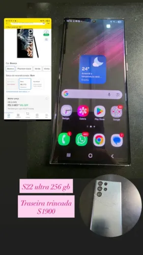 Samsung Galaxy S22 Ultra 256GB (traseira trincada)