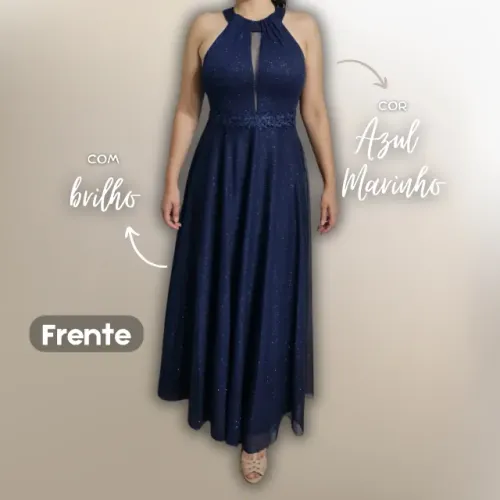 Vestido Longo Azul Marinho