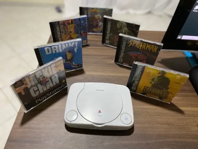 PS One Sony PlayStation 1 Completo com Controle e Jogos