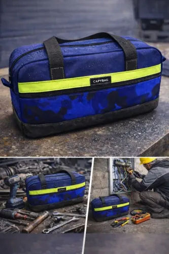 Bolsa masculina organizadora multiuso com fundo em lona encerada