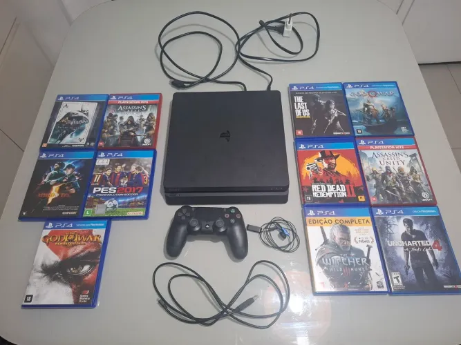 PLAYSTATION 4 SLIM 500GB COM 11 JOGOS