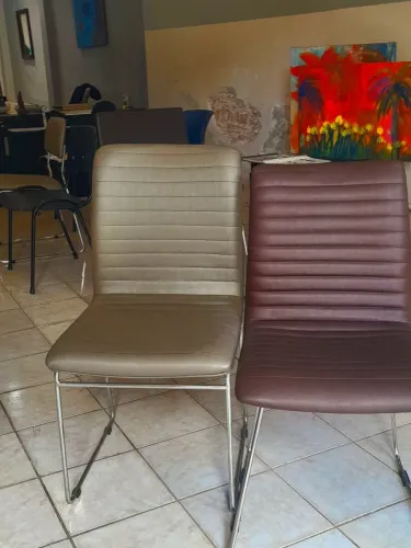 Cadeiras 2 peças aoenas / base cromada