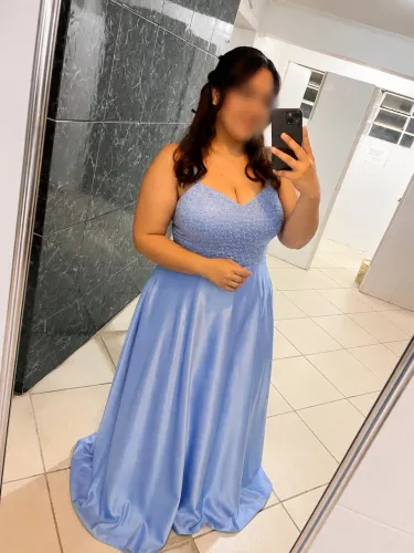 Vestido de festa azul serenit