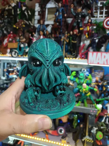 Baby Cthulhu (Especial Halloween ? Estatueta) Impresso em 3D (Decoração Terror / RPG)