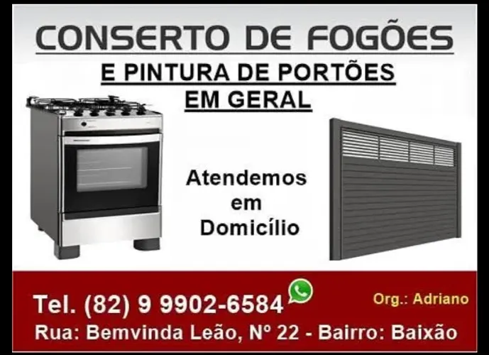 CONCERTOS DE FOGÕES E PINTURA AUTOMOTIVA DE PORTÕES 