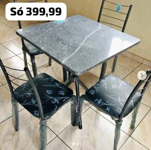MESA DE MÁRMORE COM 4 CADEIRAS - DIRETO DE FABRICA 