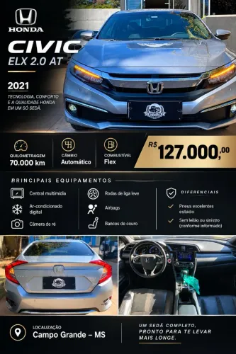 Honda Civic Sedan EXL 2.0 Flex 16V Aut.4p 2021