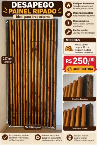 Painel ripado ideal para áreas externas