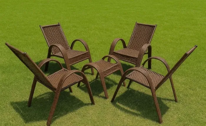 Jogo de Mesa com 4 Cadeiras Para Jardim Área Varanda 