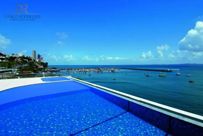 Apartamento mobiliado para venda no Trapiche com vista para a Baía de Todos os Santos