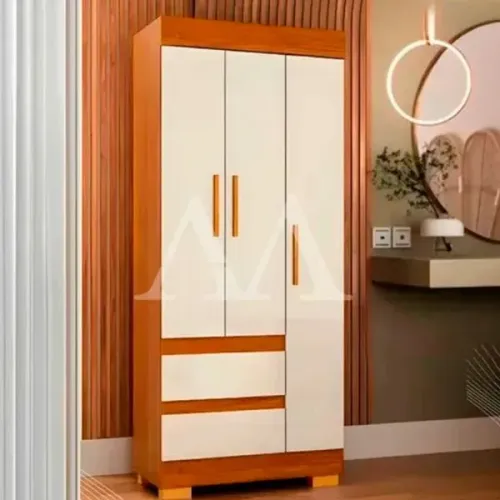 GUARDA- ROUPA 3P ABRIR 2G ACP MAYA CINAMOMO/OFF WHITE - *montagem por conta do cliente