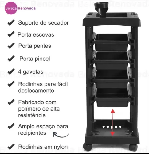 Carrinho de auxiliar cabeleireiro
