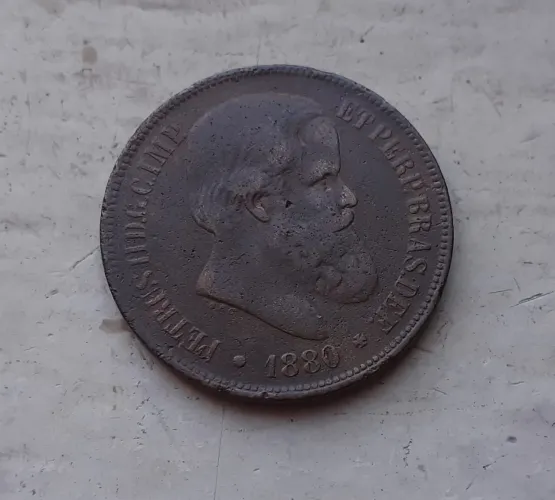 Moeda de 40 réis bronze - 1880