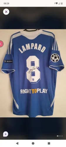 Camisa Chelsea Campeão Champions 2011 / 2011 #8 Lampard Autografada Certificada