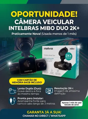 VENDO: Câmera Veicular Intelbras Mibo Duo 2K+ (Praticamente Nova!)