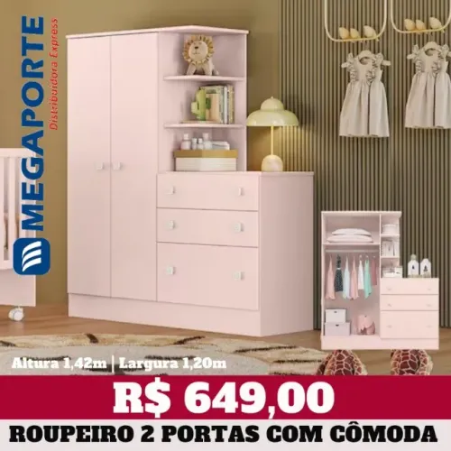 Guarda Roupa Infantil com Cômoda 3 Gavetas (Novo) Entrega Grátis!