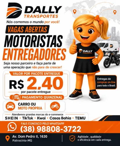 A Dally Transportes está contratando parceiros para entregas de e-commerce.