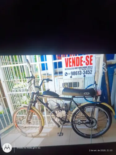 Vendo bicicleta motor 80cc nova com nota fiscal
