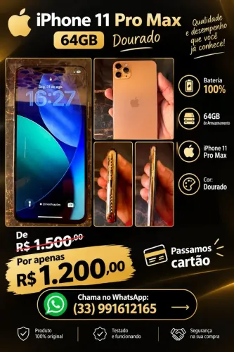 iPhone 11 Pro Max 64 G Dourado