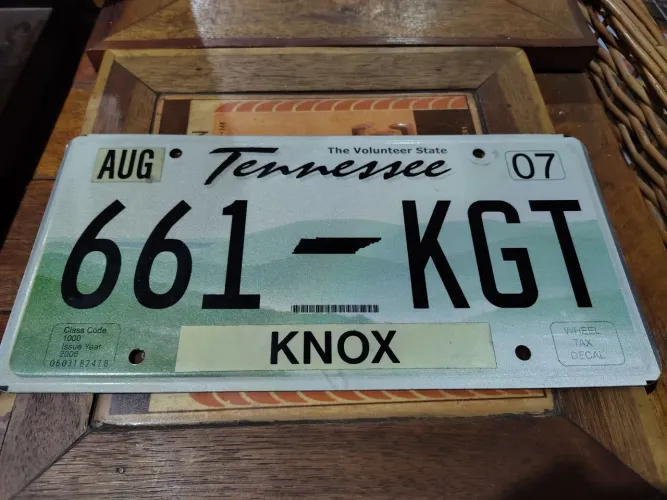 Placa carro tennessee