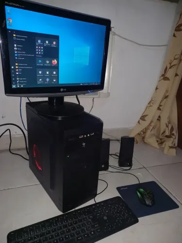 Computador Completo Office - Desktop com fan, Monitor, Mouse + Teclado, Caixas de Som