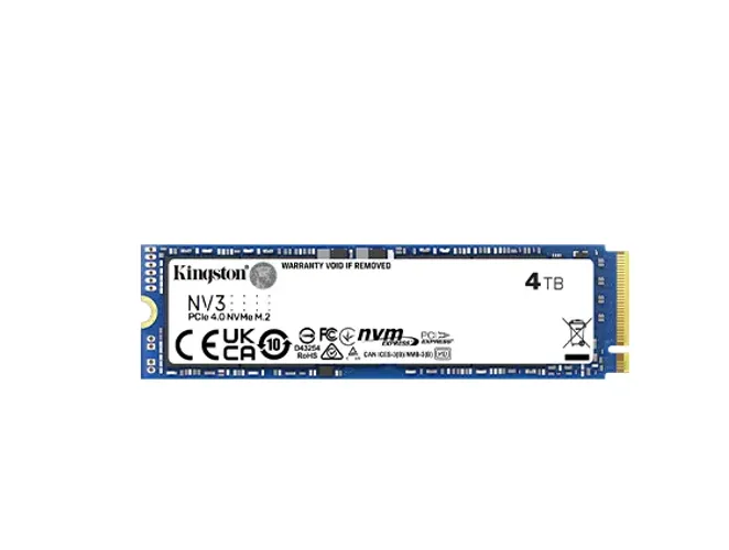 SSD Kingston Nv3, 4TB, M.2 2280, Nvme PCie Gen 4x4 - Snv3s/4000g