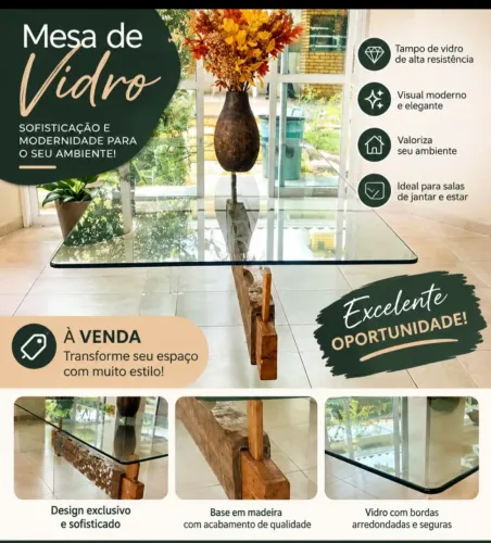 Mesa de Vidro à venda sem cadeiras