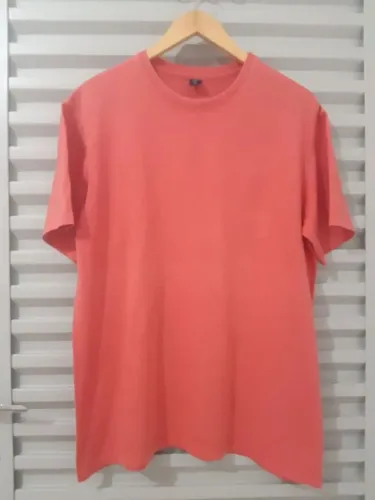 camiseta em algodão cor goiaba tamanho g Hering