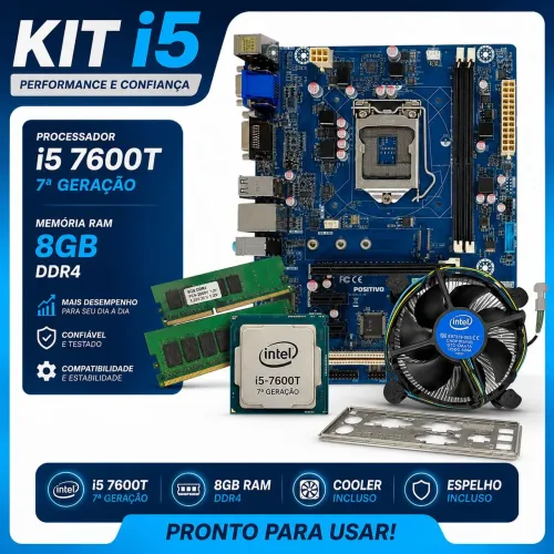 Intel i5 7600T + 8GB DDR4 + Placa Mãe + Cooler