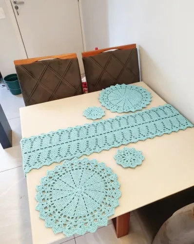Kit mesa posta de crochê