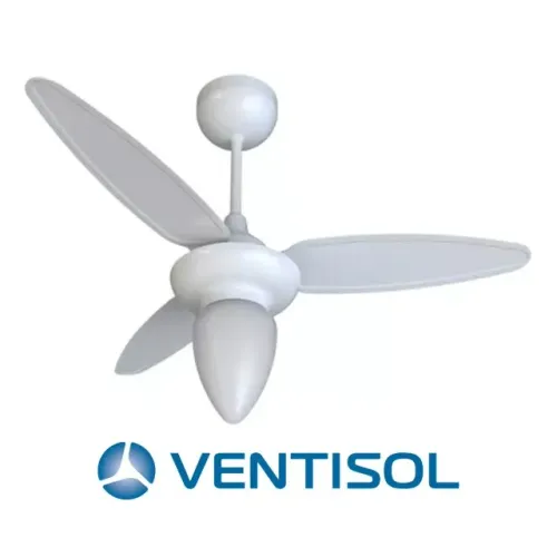 VENTILADOR DE TETO VENTISOL WIND INVERTER BRANCO BIVOLT COM CONTROLE REMOTO E LUMINÁRIA