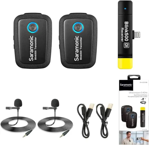 Saramonic Blink500 B4 Microfone Lightning Duplo + Blink Rx