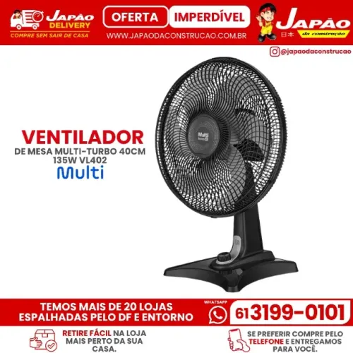 Ventilador de Mesa 40cm Turbo 135W Multi VL402 (Retire na Loja Mais Próxima da Sua casa)