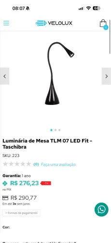 Luminária preta de mesa escritório