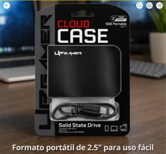SSD EXTERNO 256GB CLOUD CASE NOVO