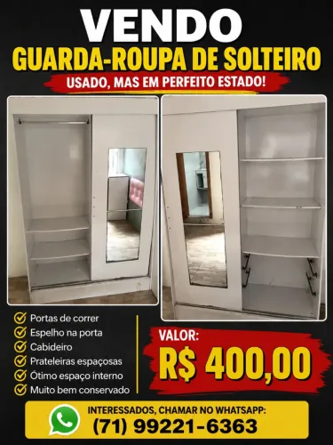 Vendo guarda-roupa de solteiro