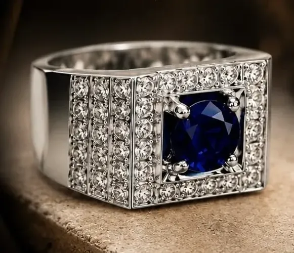 Anel Safira Imperial Diamond em Ouro 18k 750
