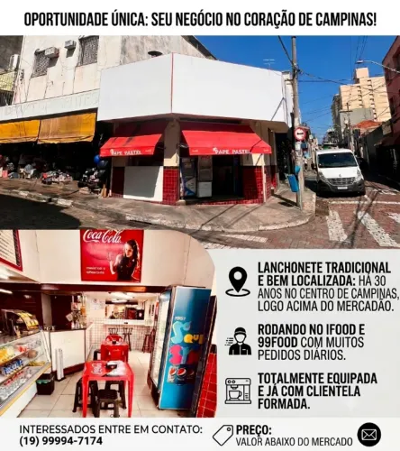 Lanchonete no centro de Campinas