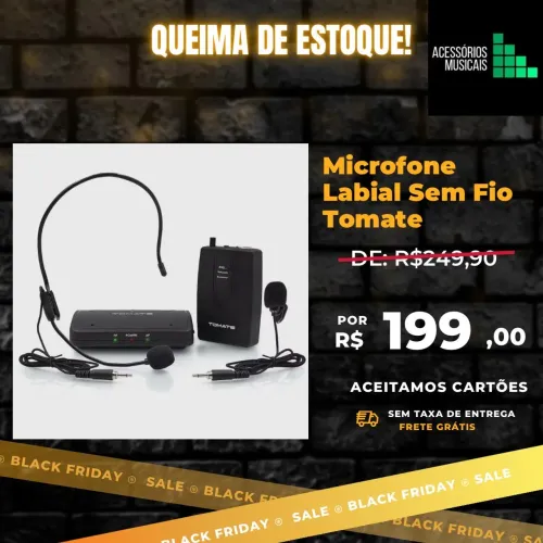 Microfone Labial Sem Fio Completo