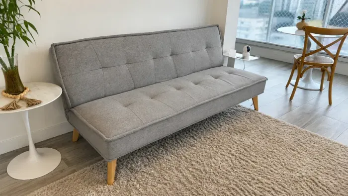 Sofá-Cama 3 Lugares Cinza | Confortável e Resistente | Excelente Estado