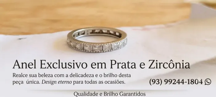 Vendo esse anel  de prata cravejado com zircônia / número 17<br>Valor: 150