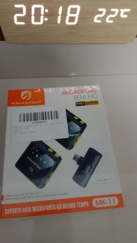 Microfone Lapela Duplo Sem Fio H'maston Mk-11 Tipo-c Android e iPhone Mk11 Hmaston