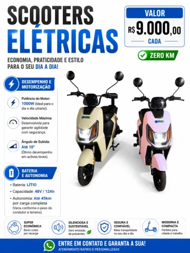 ? Moto Elétrica Smart Well 1000W - Zero KM ?